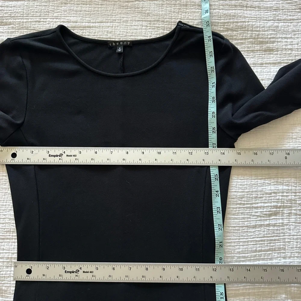 Theory Black Long Sleeve Quilted Mini Dress -‎ Size XS